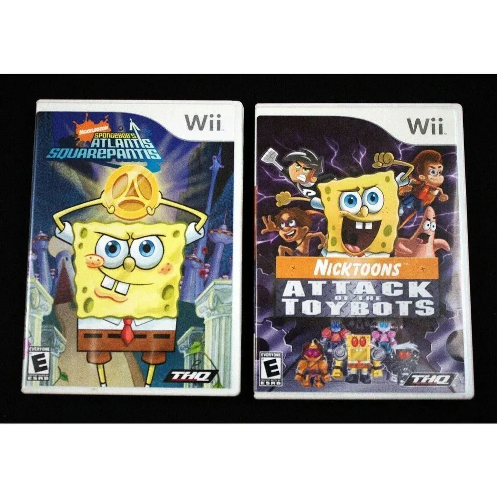 Nintendo Wii Spongebob Attack‎ of the Toybots &  Atlantis SquarePantis